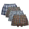 Classic Plaid Men Pants Casual Fashion Brand High Quality Boxer 4PCSlot Mens Cotton Boxers Men's Shorts Underwear 240109