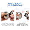 7D Floating Head Men's Electric Shaver USB Laddningsdocka LCD -vattentät bärbar näshårtrimmer Bald Razor Machine Rakning 240110