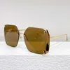 Gafas de sol cuadradas de metal lunar Z1994U Diseñador de lujo Gafas de sol para mujer Marco de metal Lentes degradadas Pierna de espejo delgada Lado grabado Lady Gafas atractivas