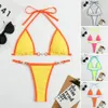 2 Parçalı/Set Kadın Bikini Set Üç Puan Açık Olmayan Geri Olmayan Kadın Mayo Susuklu Yaka Kadın Mayo Dantel Top Yapay İnci Mayo 240110