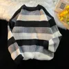 Men's Sweaters Casual O Neck Women Men Knitted Sweater Fashion Striped Loose Pullover Jumper Autumn Winter 2024 Long Sleeve Girls Tops