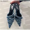 Nieuwe D-Venus Denim Hakken Slingback Dames Sandalen Pumps D Kittie Canvas D Venus Strand Zomer Luxe Designer Feest Sexy Bruiloft Leren Dames Hoge Hak