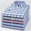 Plus Size 7XL summer Short sleeve shirt 100cotton shirts for men white plaid striped social slim fit formal business clothing 240109
