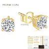 Stud Monkton 0.5 Ct D Color Moissanite Stud Earrings for Women Top Quality 925 Sterling Silver Sparkling Earring Wedding Jewelry YQ240110