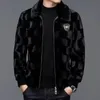 Heren Gouden Nertsen Business Casual Reversjassen Imitatiebont Koreaanse Mode Bovenkleding Mannelijke Slanke Ritsjassen Winterkleding 240110