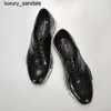 Berluti Business chaussures en cuir Oxford veau fait main de qualité supérieure à motifs brossé casualwq