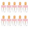 セット10pcs 3.9mlピンクのアイスクリーム形状diyリップスティックチューブリップグレーズチューブバイアルメイクアップサンプル女性の女の子向け化粧品リップグロスチューブ