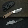 Little Ant Outdoor Camp Hunting Knife Linen Handle Fixed 14C28N Steel Blade Integrated Keel Straight Survival Hiking Self-Defense EDC Tool 479