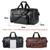 Retro Leather Travel Tote Bags Male Weekend Bag Mens Large Capacity Hand Luggage Duffel Handbags Shoulder Bag Drop bolso 240109