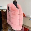 Inverno feminino blusa fria com pele do falso casaco de pele colete fofo jaqueta grossa casaco de pele sintética para mulher colete de pele 240109