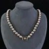 Designer Trend Women's Pearl Necklace Choker Pendant Chain Crystal 18K Guldpläterad mässing Copper Letter C Necklace Statement Smycken Tillbehör aldrig bleknar
