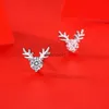 Stud Exquisite ELK Deer Moissanite 925 Sterling Silver Earrings For Women Piercing Luxury Jewelry Christmas Gift Friend YQ240110