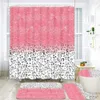 Rideaux de Douche Rideaux de Douche imprimé léopard Rose décor Brillant pour Salle de Bain Tissu Polyester écran de Bain Tapis de Bain Tapis Couvercle Tapis Couverture de Toilette