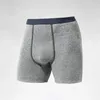 Sous-vêtements thermiques pour hommes, polaire longue, garde au chaud, culotte épaisse, Boxer, sous-vêtement allongé, hiver froid, noir, gris, bleu