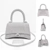 Moda donna clessidra strass intarsiato Designer borse tote con diamanti pochette luccicante Tracolla a tracolla uomo Borsa a tracolla in vera pelle di lusso piccola borsa a tracolla