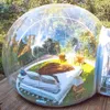 wholesale Livraison rapide 2 personnes en plein air tunnel unique gonflable bulle dôme tente Eco maison avec ventilateur 3/4 / 5M Dia Igloo Clear House Hotel