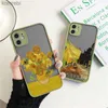 Mobiele Telefoon Gevallen Voor Coque iPhone 7 8 Plus 15 14 11 12 13 Pro Max Mini X XR XS Max Telefoon Gevallen Art Van Gogh Olieverf Zacht Schokbestendig CoversL240110