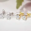 Stud Monkton 0.5 Ct D Color Moissanite Stud Earrings for Women Top Quality 925 Sterling Silver Sparkling Earring Wedding Jewelry YQ240110