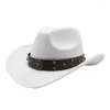 Bérets unisexe Cowboy chapeau haut-de-forme Vintage Cowgirl universel chevalier Cosplay accessoires de fête Fedora ConcertTour Costume goutte