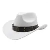 Berets Unisex Cowboy Zylinder Vintage Cowgirl Universal Ritter Cosplay Party Requisiten Fedora ConcertTour Kostüm Drop