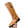 Designer Bulky Biker Boots Platform Calfskin Havanna High Boots Patent Läder Vegetal Tanning Black Ankel Boot