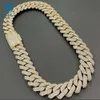 Hip Hop Moda Jóias 18Mm Banhado A Ouro Ice Out Miami Cuban Link Chain Colar Para Homens E Mulheres