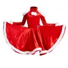 Palco desgaste 2024 vestido de dança latina crianças roupas de salão meninas vermelho veludo festa crianças salsa chacha vestidos sl6023