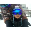 Inverno esqui snowboard óculos crianças uv400 grande visão única camada máscara esférica esqui neve snowmobile eyewear meninas 4-15 anos 240109