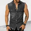 2023 Lente Summer Heren Denim Vest Ripped Jean Jas Jassen Vest Mannen Mouwloze Mannelijke Tank Sxl 240109