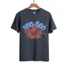 スパイダーTシャツメンデザイナーTシャツ番号55555スターフォームプリント高品質ピュアコットンピンクグリーン女性Tシャツ