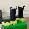 Designer boot botteega venetas stövlar 2024 botega b ny hög version par stora tjockt botten skorstengrönt rör 10 cm 16 cm 22 cm