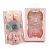 ヘアアクセサリー3pcs/set bows baby girl headband lace flower sweet princess生まれターバンクラウンヘアバンド