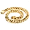 Ketten 20mm schwere Punk Retro kubanische Curb Link Kette Halskette Männer Hiphop klassische klobige Goldplatte Edelstahl Fahrrad Halsketten Schmuck