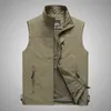 Men Casual Vest Jacket Man Fashion Workwear Windproof Utility Vest Sleeveless Jacket Waistcoat 240110