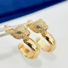 Dames Luxe oorbellen Sieraden Verguld Allergischvrij 925 sterling zilver Luipaard Designer Oorbellen voor meisjes Dames voor Feest Bruiloft Leuk cadeau