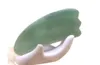 Natural Jade Stone Guasha Board Rose Quartz Green Agate Dongling Jade Guasha Scraper Face Massager Gua Sha Tools2821142