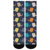 Chaussettes pour femmes, bas d'éléphant de dessin animé, coloré, imprimé Animal, chaud, doux, drôle, extérieur, antidérapant, cadeau graphique