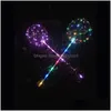 Party Decoration Decorative Bobo Ball Led Line With Stick Wave String Balloon Light Up For Christmas Halloween Wedding Birthday Home P Dhsh9