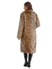 FOURS FURS 2024 Léopard fausse couche Femmes Femmes Longues Mouilles Collier Molie Automne Hiver Haute taille Loose MAXI