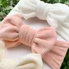 Hair Accessories Baby Girl Bows Turban Corduroy Striped Headband Ear Warmer Kids Winter DIY Handmade Headwrap Elastic Hairband