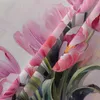Table Cloth Easter Pink Tulip Oil Painting Abstract Waterproof Tablecloth Decoration Wedding Home Kitchen Dining Room Round
