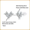 Stud Ewya Sparkling 1.2ct Princess Cut Moissanite Studs For Women S925 Srebrny Square Kołek Diamentowy Kolejka Fine Jewelry YQ240110