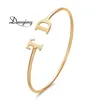 Bangles Duoying Initial Name Bracelets Bangle Simple Double Letters Bracelet for Gift Love BBF Anniversary Gifts Simple Jewelry Bracelet