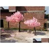 Dekorativa blommor kransar Anpassad storlek Halva boll Artificial Fake Cherry Blossom Tree Silk Flower Trees Drop Delivery Home Gard Dhnwg