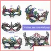 Masques de fête Arc-en-ciel en forme de couronne en forme de renard demi-masque pour les yeux Lady mascarade Halloween Noël Drop Livraison Maison Jardin Fête Fête Su Dhqiz