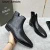 Berluti Business Leather Shoes Oxford Calfskin Handmade Top Quality Scritto patterned English style Chelsea boots brushed gentlemen's short bootswq