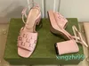 Projektanci Sandały Letnie modne palce gęste obcasy kobiety czarne różowe złote skórzane buty buty o wysokiej obcasie platforma