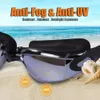 GOGGLES nuotare occhiali+cappuccio da nuoto+custodia+clip del naso+tappi per le orecchie+sacca da bagno nessuna perdita di occhiali da nuoto di protezione UV per perdite per uomini adulti