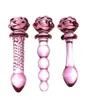 New Pink Rose Glass Anal Plug Smooth Anal Beads Prostata Massage Glass Butt Plug Adult Sex Toys for Women Men Glass Dildo Y1910246119944