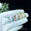 Stud Earrings Wedding Ring Natural And Real Green Emerald Gemstone S925 Silver Women Fashion